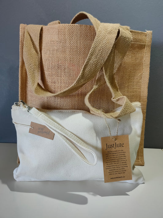 Borsa e Pochette in juta personalizzabili