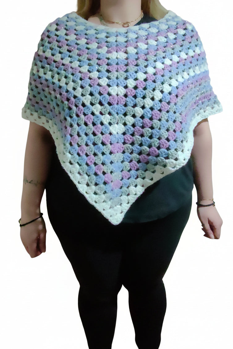 Poncho Essenza ✨ | Handmade con Lana Aprica Alpaca e Lurex Argento