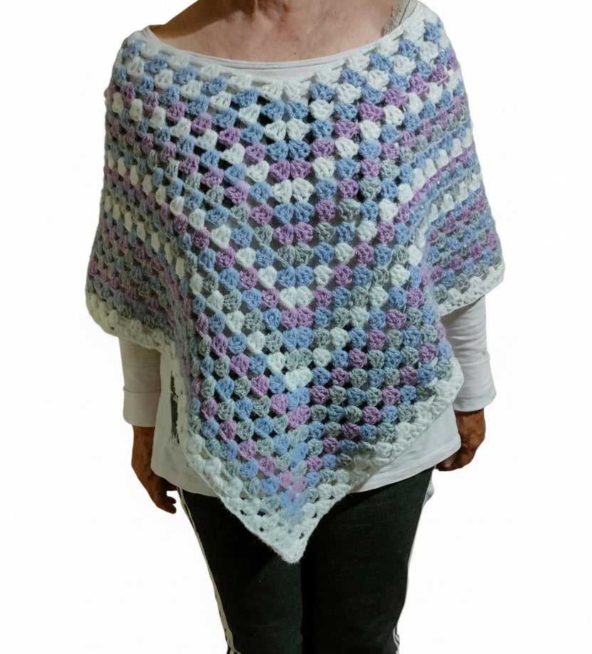 Poncho Essenza ✨ | Handmade con Lana Aprica Alpaca e Lurex Argento