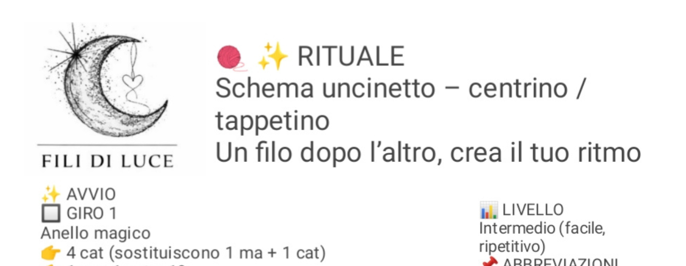 Rituale – Schema Uncinetto Centrino / Tappetino Circolare PDF