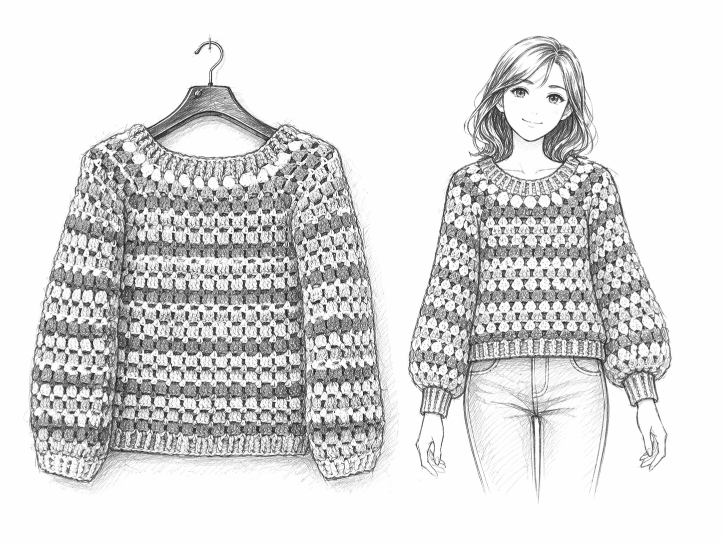 Maglioncino Soffio – Schema Uncinetto Granny Top-Down PDF