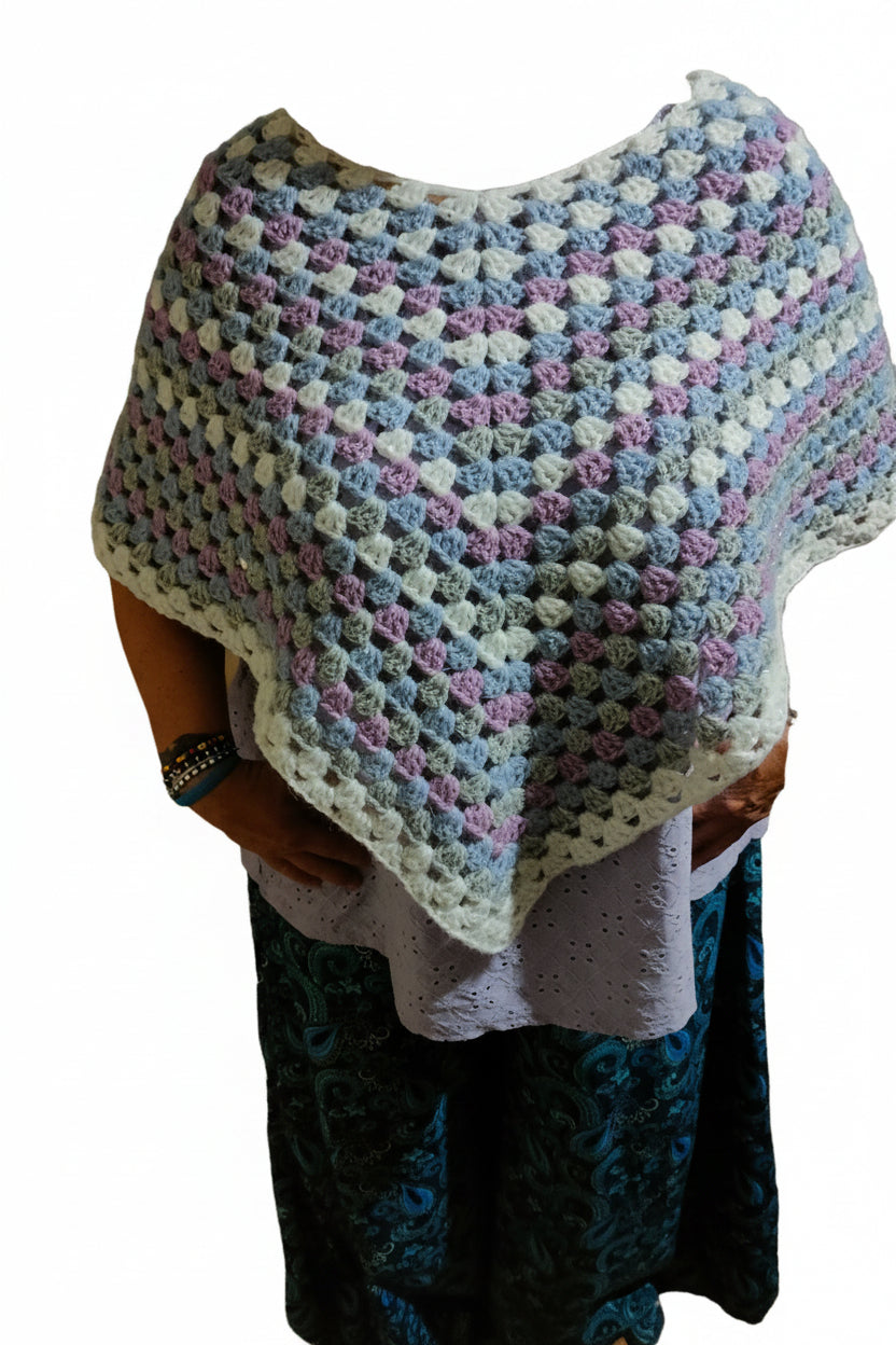 Poncho Essenza ✨ | Handmade con Lana Aprica Alpaca e Lurex Argento