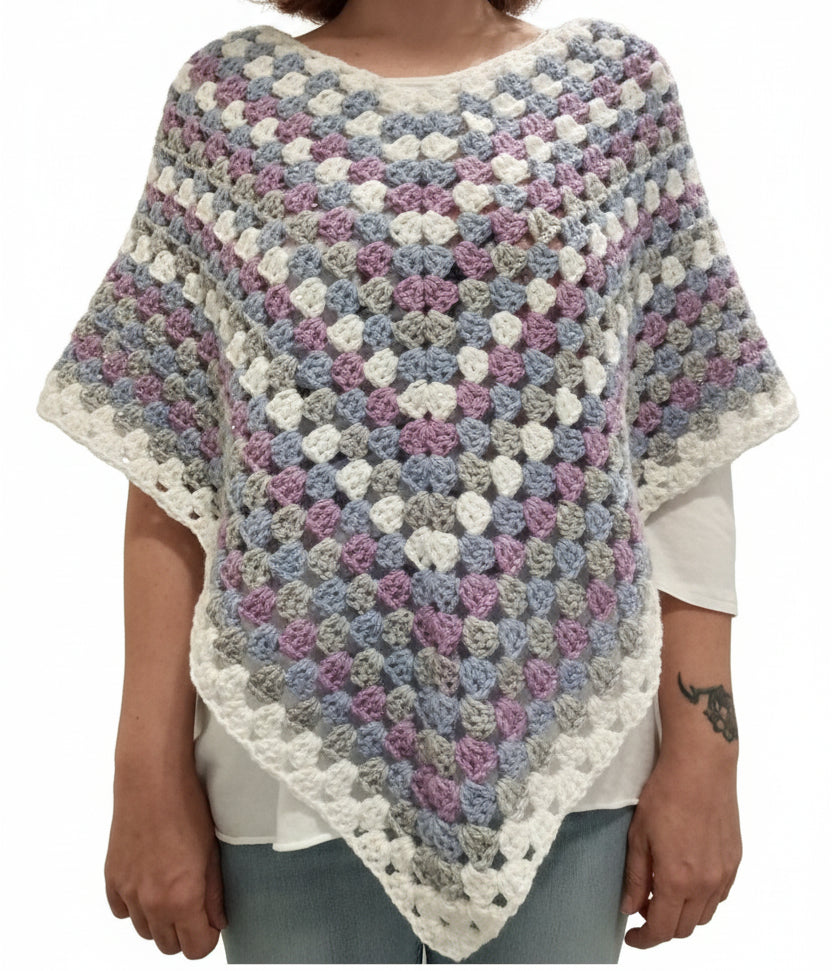 Poncho Essenza ✨ | Handmade con Lana Aprica Alpaca e Lurex Argento