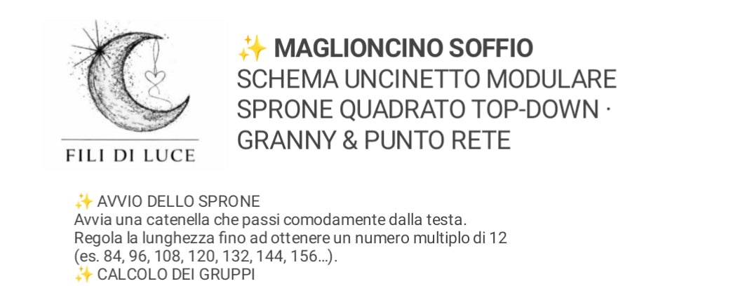 Maglioncino Soffio – Schema Uncinetto Granny Top-Down PDF