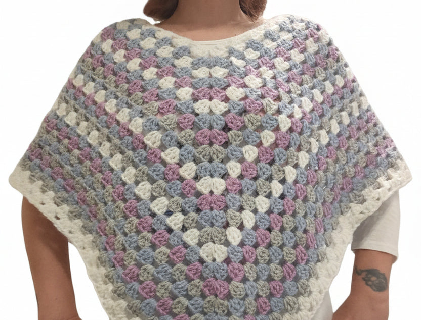 Poncho Essenza ✨ | Handmade con Lana Aprica Alpaca e Lurex Argento