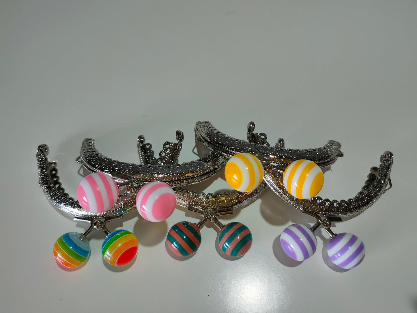 Chiusura clic clac 8,5 cm con pomelli colorati per pochette e accessori handmade