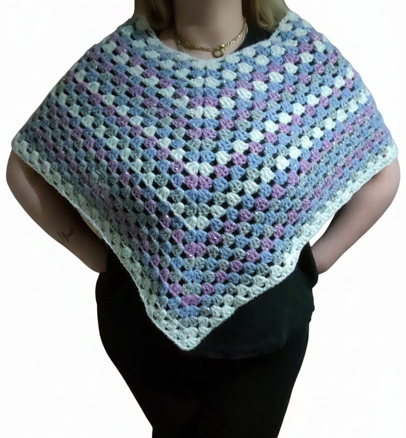 Poncho Essenza ✨ | Handmade con Lana Aprica Alpaca e Lurex Argento