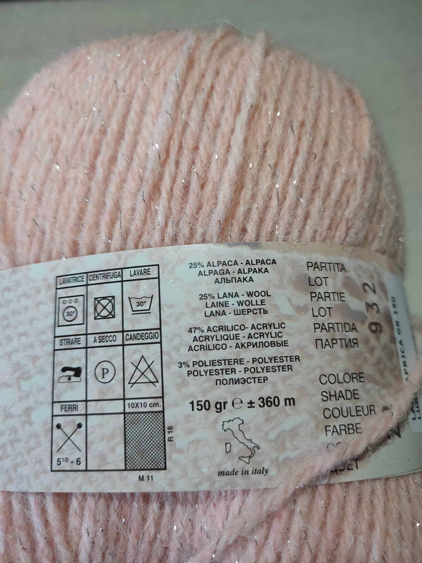 Aprica Filato Alpaca Lana Glitter 150g - vari colori