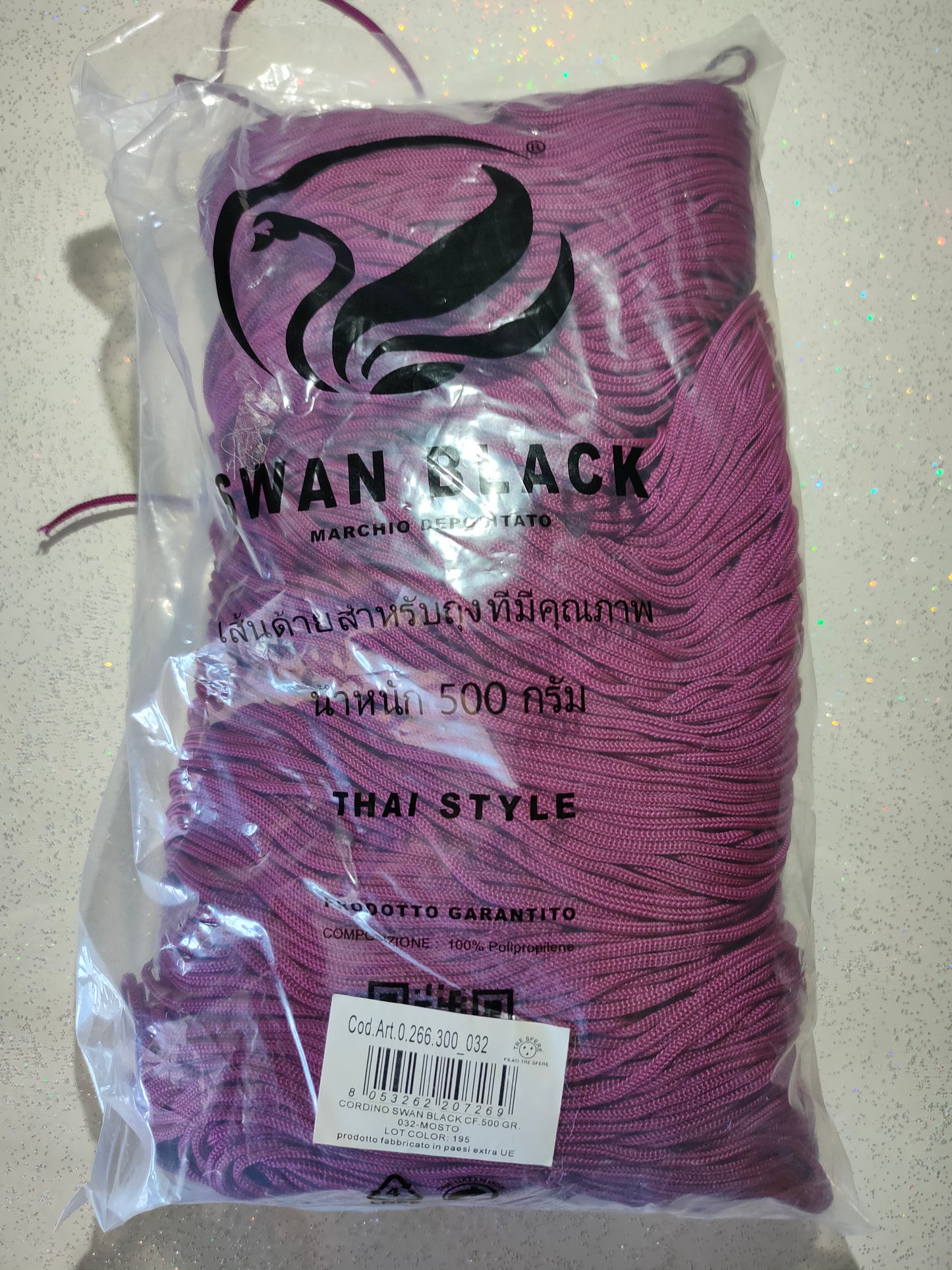 Swan Black – Cordino per Borse 500g - vari colori