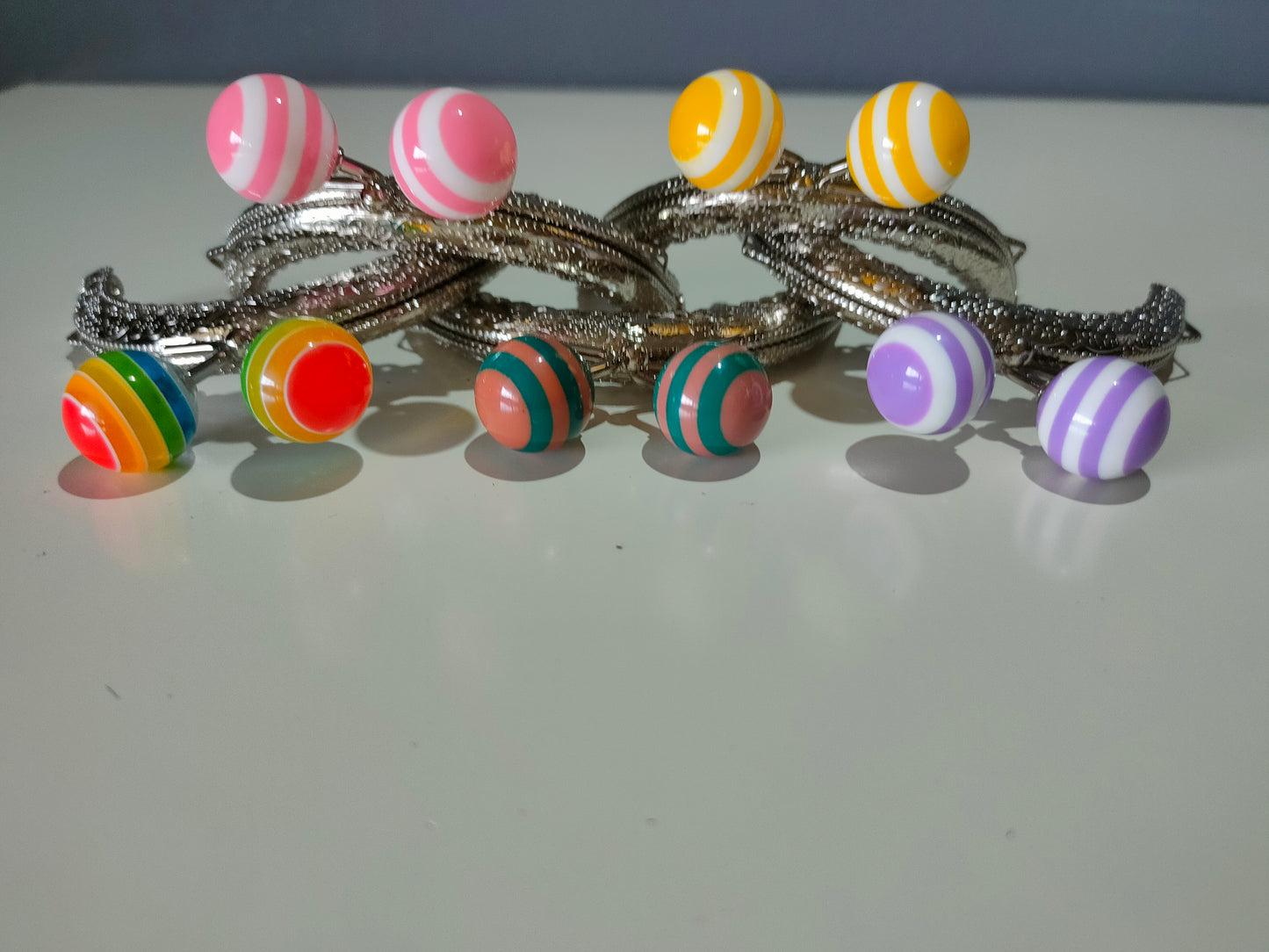 Chiusura clic clac 8,5 cm con pomelli colorati per pochette e accessori handmade